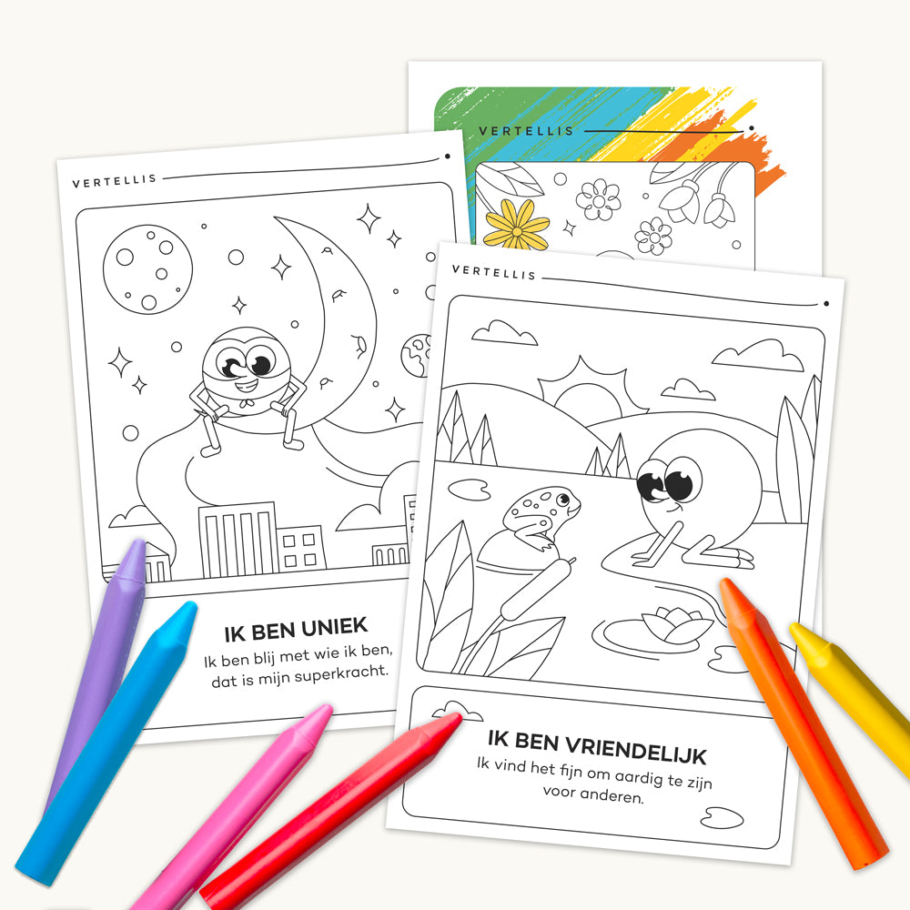 Affirmatie Kids kleurkaarten