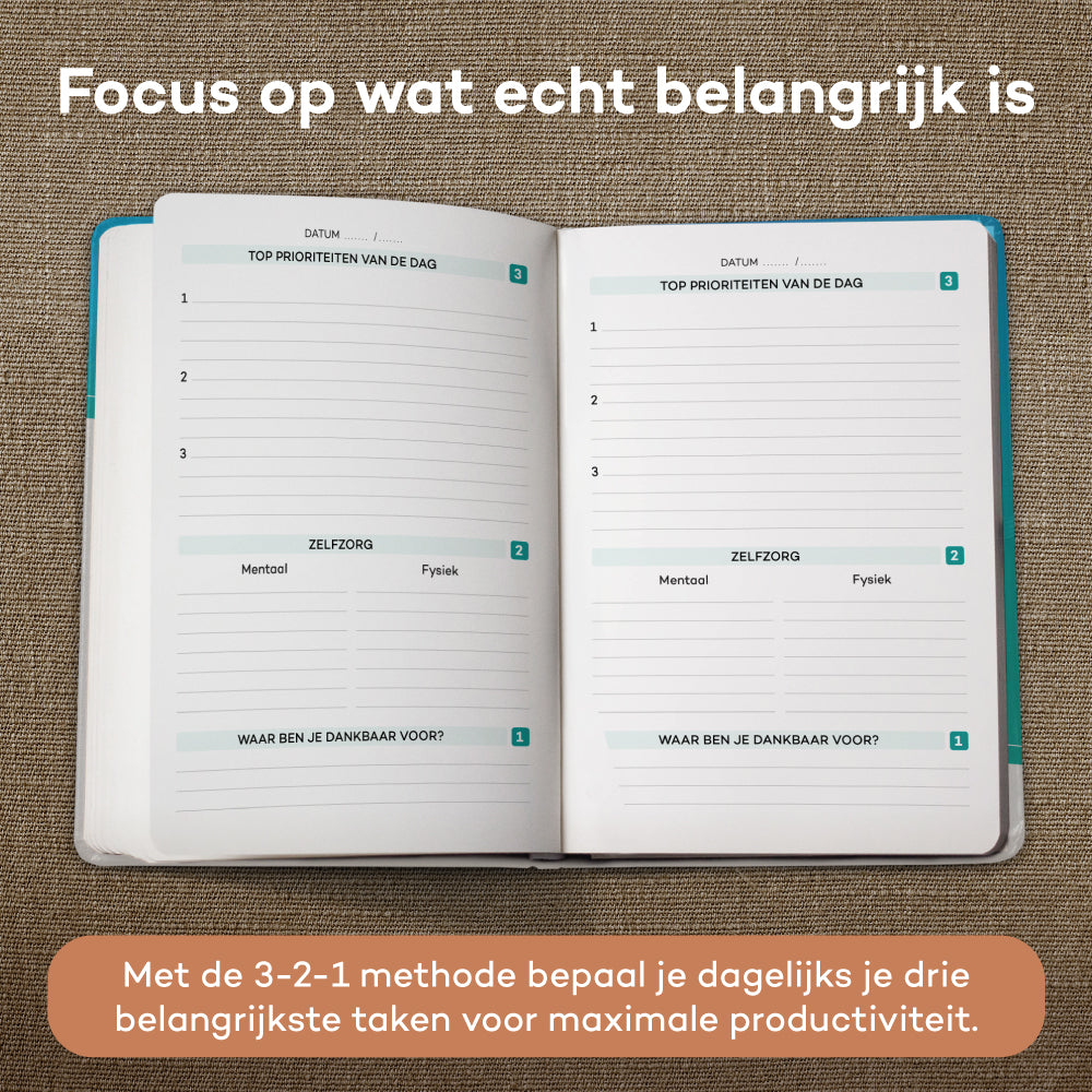 3-2-1 Pocket Journal - In 3 stappen meer focus, rust en productiviteit