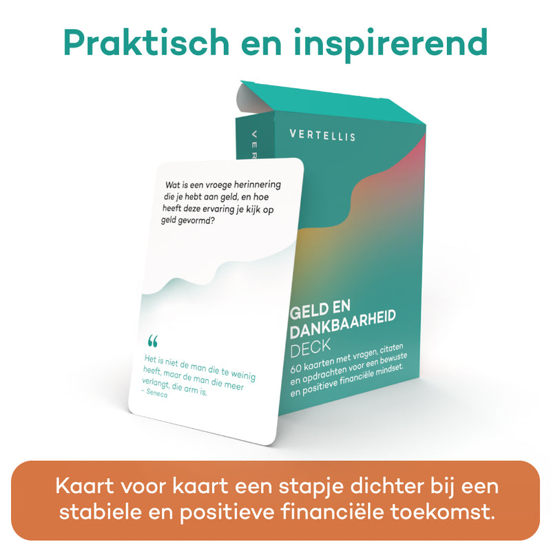 Geld en Dankbaarheid Deck - 60 vragen en opdrachten voor een bewuste en positieve financiële mindset