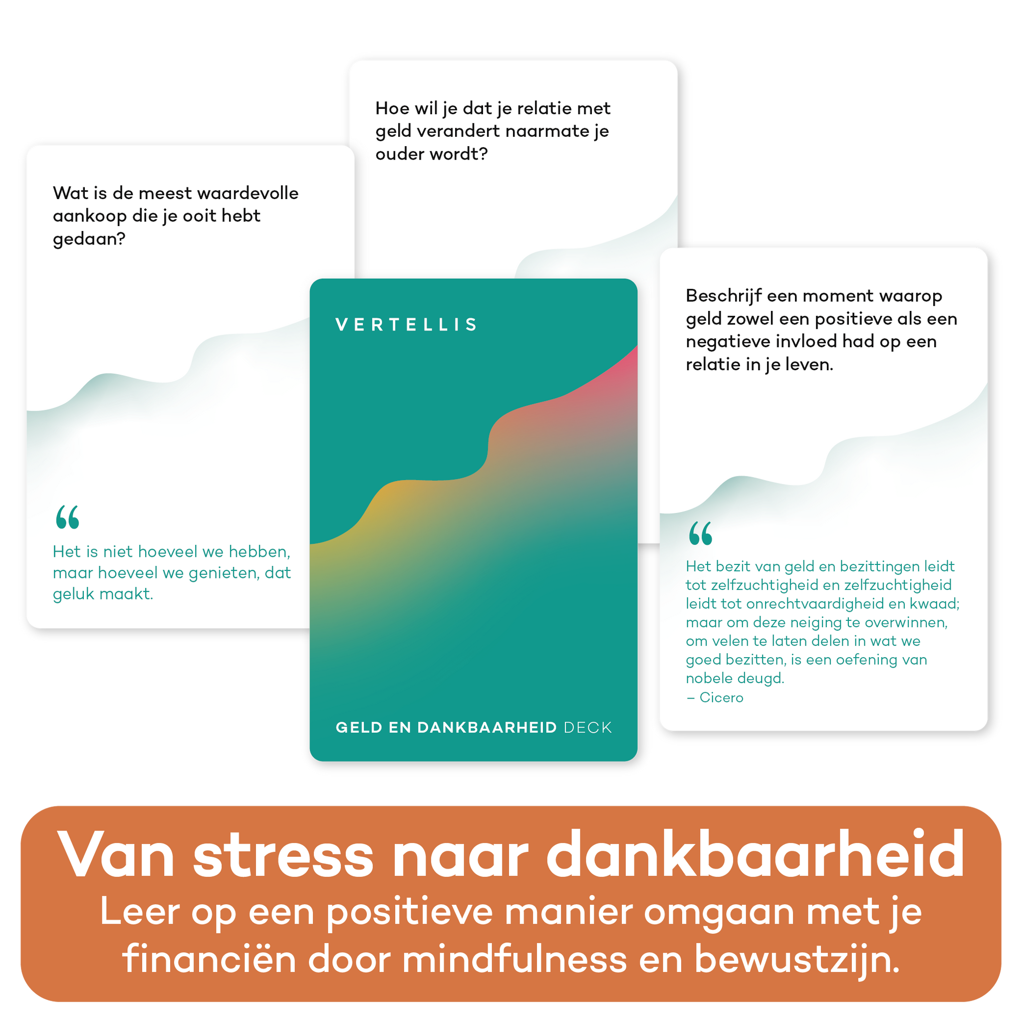 Geld en Dankbaarheid Deck - 60 vragen en opdrachten voor een bewuste en positieve financiële mindset