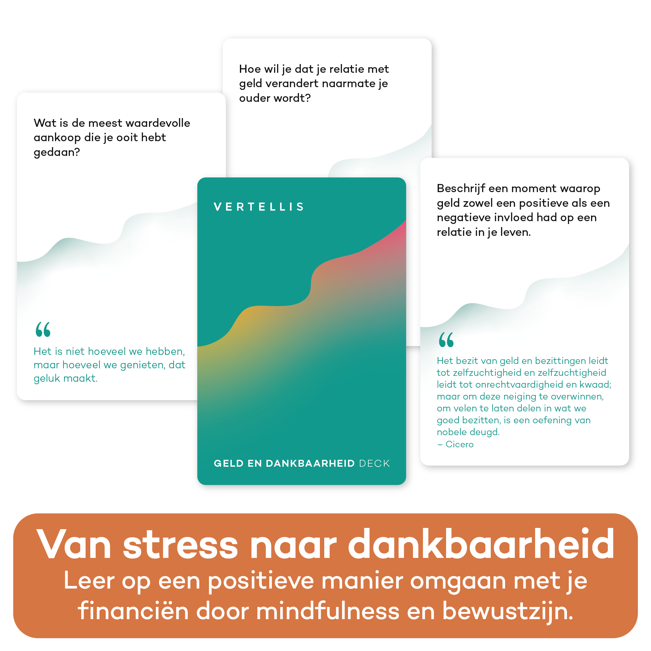 Geld en Dankbaarheid Deck - 60 vragen en opdrachten voor een bewuste en positieve financiële mindset