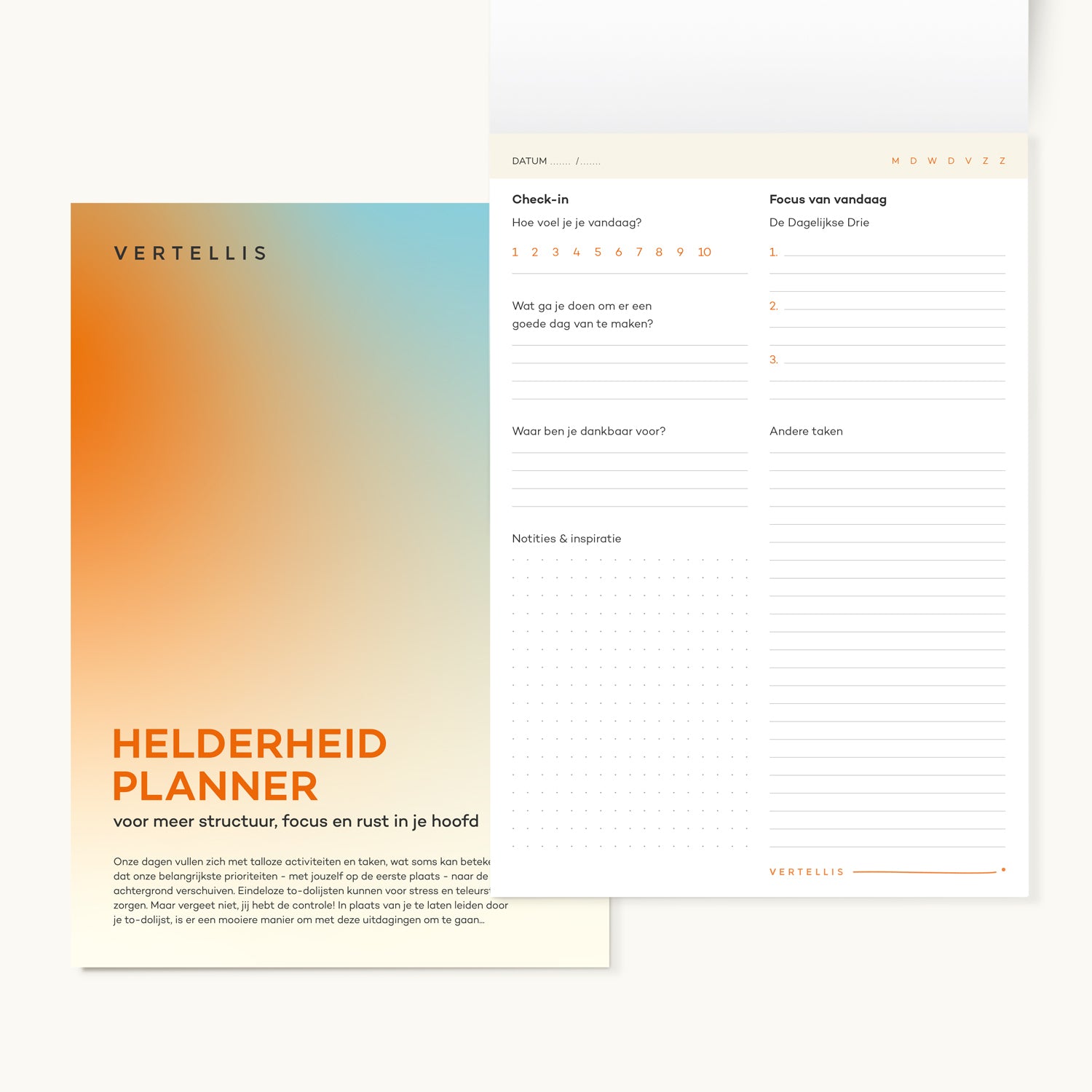 Helderheid Planner - Voor meer structuur, focus en rust in je hoofd