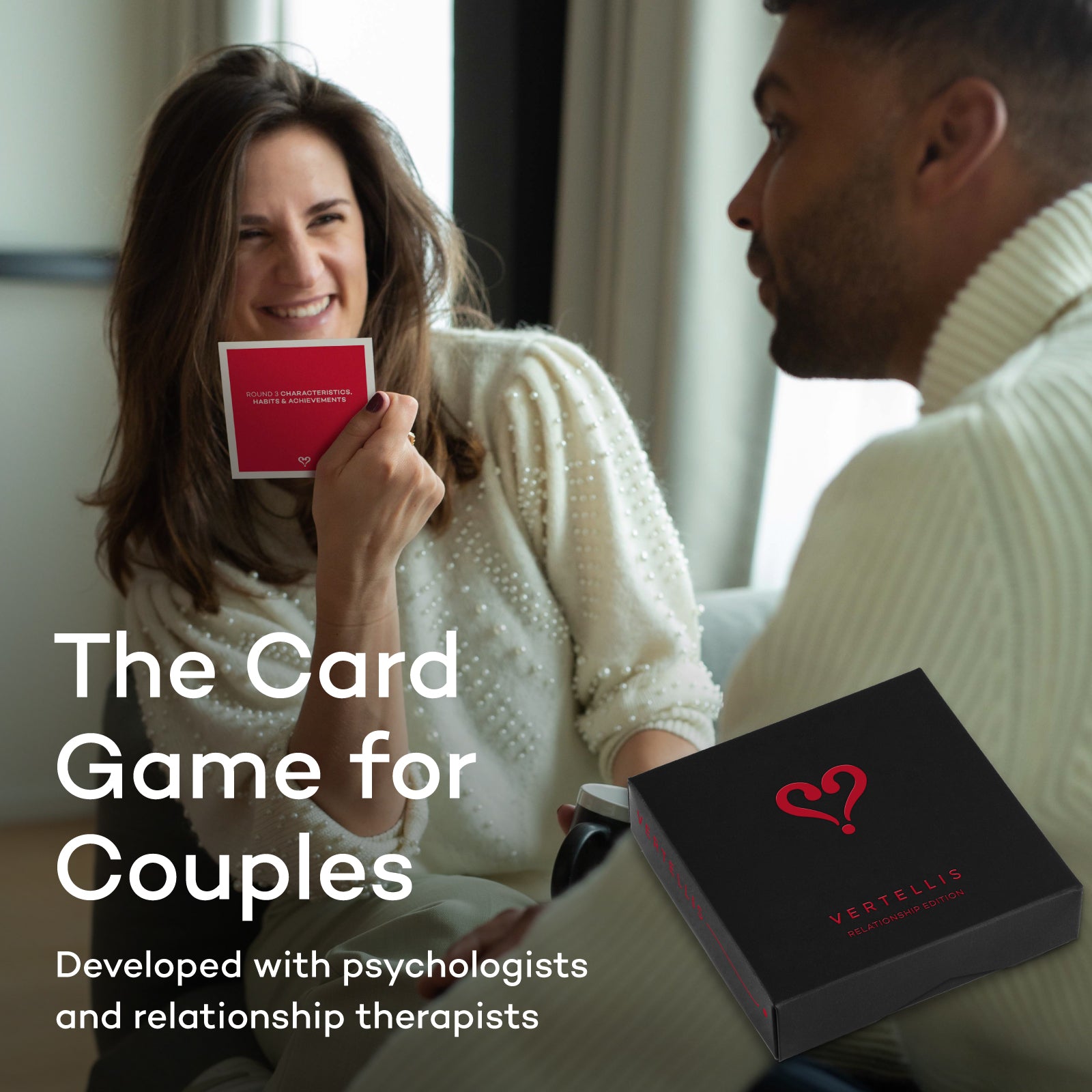 Vertellis Relationship Edition question card game - 46 powerful questions for more connection and love